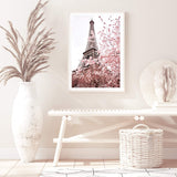 Paris in Spring-The Paper Tree-architecture,cherry blossom,cherry tree,city,eiffel tower,floral,flower,france,french,paris,peach,pink,portrait,premium art print,romantic,spring,view,wall art,Wall_Art,Wall_Art_Prints