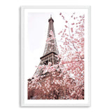 Paris in Spring-The Paper Tree-architecture,cherry blossom,cherry tree,city,eiffel tower,floral,flower,france,french,paris,peach,pink,portrait,premium art print,romantic,spring,view,wall art,Wall_Art,Wall_Art_Prints