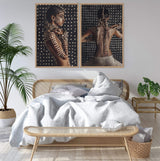 Set of 2 - Boho Tribal Woman  & Tribal Woman-The Paper Tree-Artwork,bohemian,boho,painted tribal woman,painted woman,portrait,premium art print,set of 2,set of two,strong woman,tan,TRIBAL,TRIBAL WOMAN,wall art,Wall_Art,Wall_Art_Prints