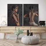 Set of 2 - Boho Tribal Woman  & Tribal Woman-The Paper Tree-Artwork,bohemian,boho,painted tribal woman,painted woman,portrait,premium art print,set of 2,set of two,strong woman,tan,TRIBAL,TRIBAL WOMAN,wall art,Wall_Art,Wall_Art_Prints