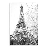 Paris in Spring II-The Paper Tree-architecture,black & white,BLACK AND WHITE,cherry blossom,cherry tree,city,eiffel tower,floral,flower,france,french,monochrome,paris,portrait,premium art print,romantic,spring,view,wall art,Wall_Art,Wall_Art_Prints