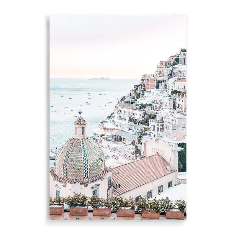 Positano Sunset-The Paper Tree-amalfi,amalfi coast,boho,europe,hamptons,italian city,italy,ocean,peach,portrait,positano,positano sunset,premium art print,sunset,travel,wall art,Wall_Art,Wall_Art_Prints