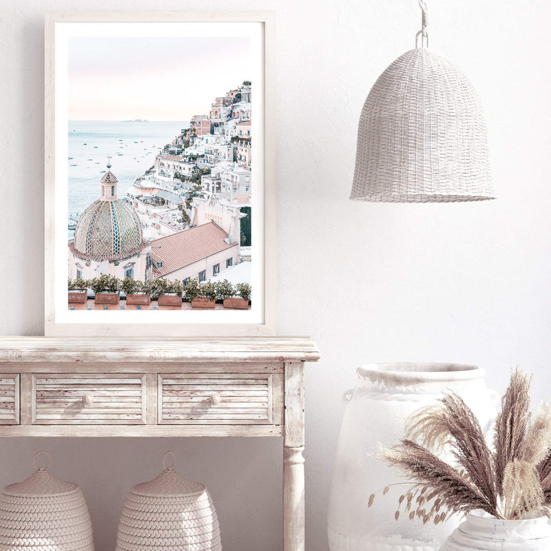 Positano Sunset-The Paper Tree-amalfi,amalfi coast,boho,europe,hamptons,italian city,italy,ocean,peach,portrait,positano,positano sunset,premium art print,sunset,travel,wall art,Wall_Art,Wall_Art_Prints