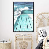 Bondi Ocean Pool-The Paper Tree-australia,australian,australian beach,beach,blue,bondi,bondi beach,bondi pool,coast,coastal,famous,hamptons,ocean,ocean pool,pool,portrait,premium art print,teal,wall art,Wall_Art,Wall_Art_Prints