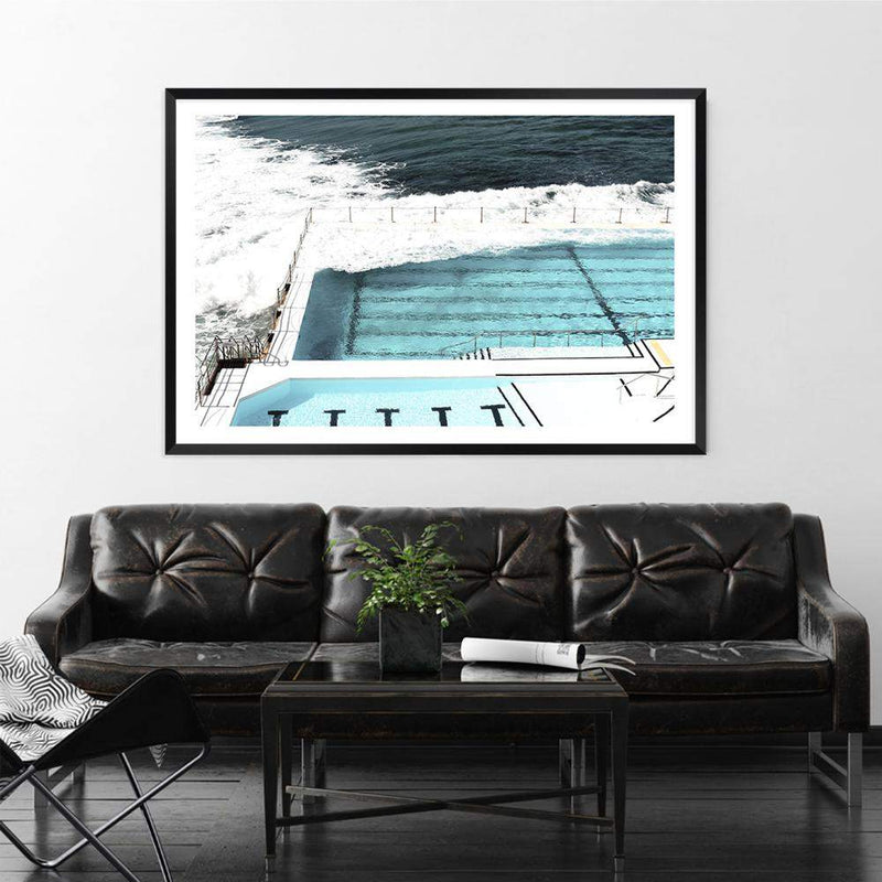 Bondi Beach Ocean Pool-The Paper Tree-australia,australian,australian beach,beach,blue,bondi,bondi beach,bondi pool,coast,coastal,famous,hamptons,landscape,ocean,ocean pool,pool,premium art print,teal,wall art,Wall_Art,Wall_Art_Prints