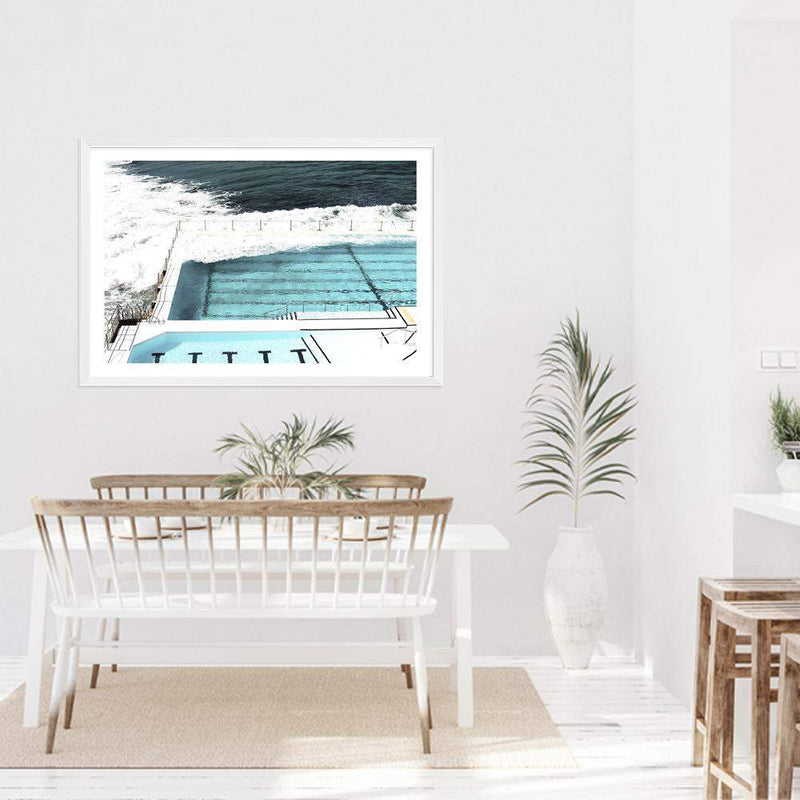 Bondi Beach Ocean Pool-The Paper Tree-australia,australian,australian beach,beach,blue,bondi,bondi beach,bondi pool,coast,coastal,famous,hamptons,landscape,ocean,ocean pool,pool,premium art print,teal,wall art,Wall_Art,Wall_Art_Prints