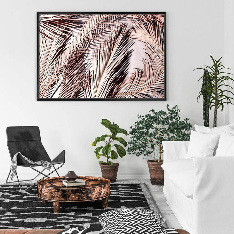 Champagne Palms-The Paper Tree-abstract,boho,botanical,champagne,dried,fronds,landscape,lead,leaves,natural,neutral,palm,palm fronds,palms,premium art print,TAN,wall art,Wall_Art,Wall_Art_Prints,white