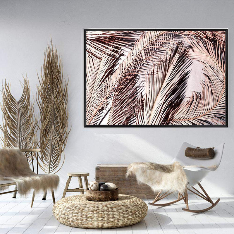 Champagne Palms-The Paper Tree-abstract,boho,botanical,champagne,dried,fronds,landscape,lead,leaves,natural,neutral,palm,palm fronds,palms,premium art print,TAN,wall art,Wall_Art,Wall_Art_Prints,white