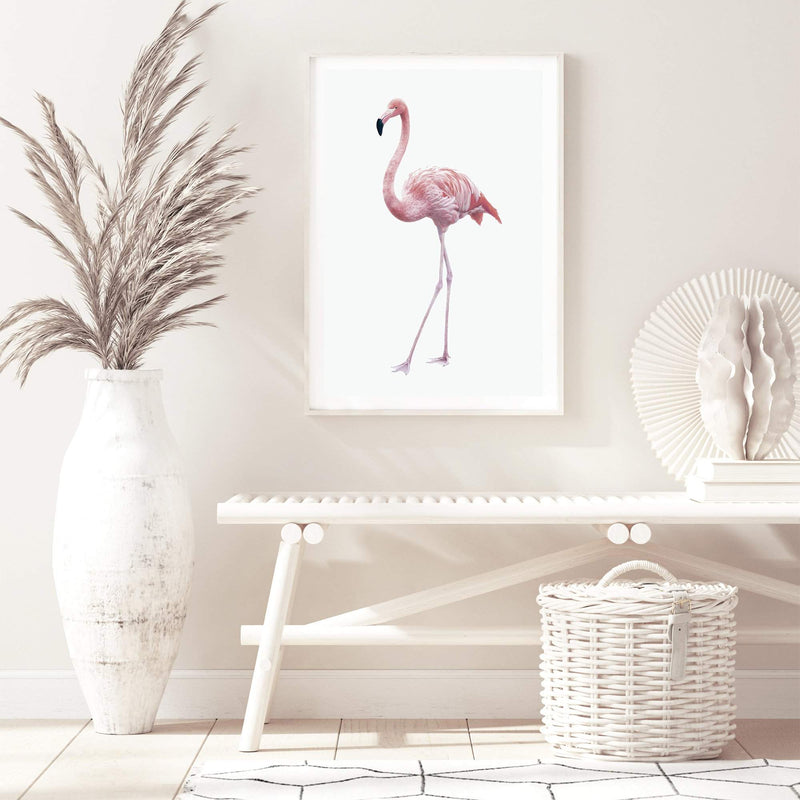 Pink Flamingo-The Paper Tree-africa,AFRICAN ANIMAL,African animals,america,animal,Artwork,bird,boho,flamingo,palm springs,pink,portrait,premium art print,tropical,wall art,Wall_Art,Wall_Art_Prints