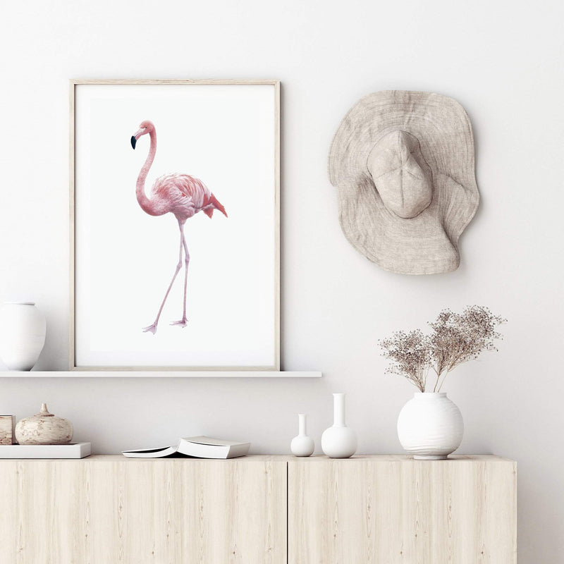 Pink Flamingo-The Paper Tree-africa,AFRICAN ANIMAL,African animals,america,animal,Artwork,bird,boho,flamingo,palm springs,pink,portrait,premium art print,tropical,wall art,Wall_Art,Wall_Art_Prints