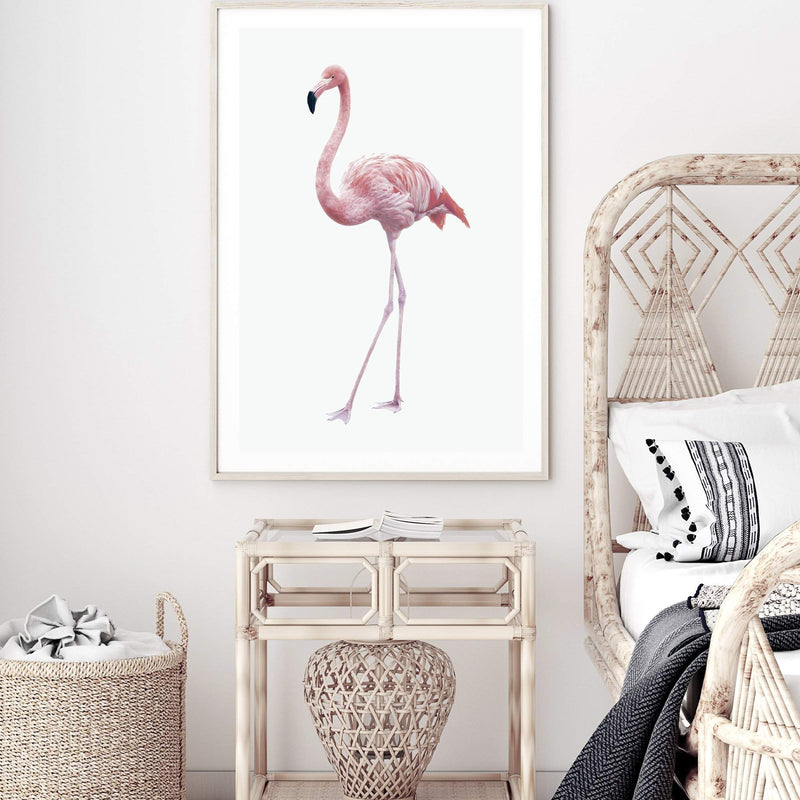 Pink Flamingo-The Paper Tree-africa,AFRICAN ANIMAL,African animals,america,animal,Artwork,bird,boho,flamingo,palm springs,pink,portrait,premium art print,tropical,wall art,Wall_Art,Wall_Art_Prints