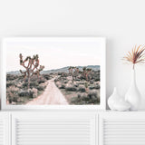 Joshua Tree-The Paper Tree-bohemian,boho,botanical,california,californian desert,desert,desert palm,desert path,desert road,desert tree,dirt road,joshua tree,landscape,muted tone,nature,neutral,premium art print,sand,wall art,Wall_Art,Wall_Art_Prints