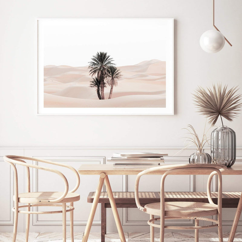 Palms In The Desert-The Paper Tree-boho,botanical,desert,desert palm,desert tree,landscape,moroccan,moroccan desert,morocco,muted tone,nature,neutral,premium art print,sand,sand dunes,wall art,Wall_Art,Wall_Art_Prints