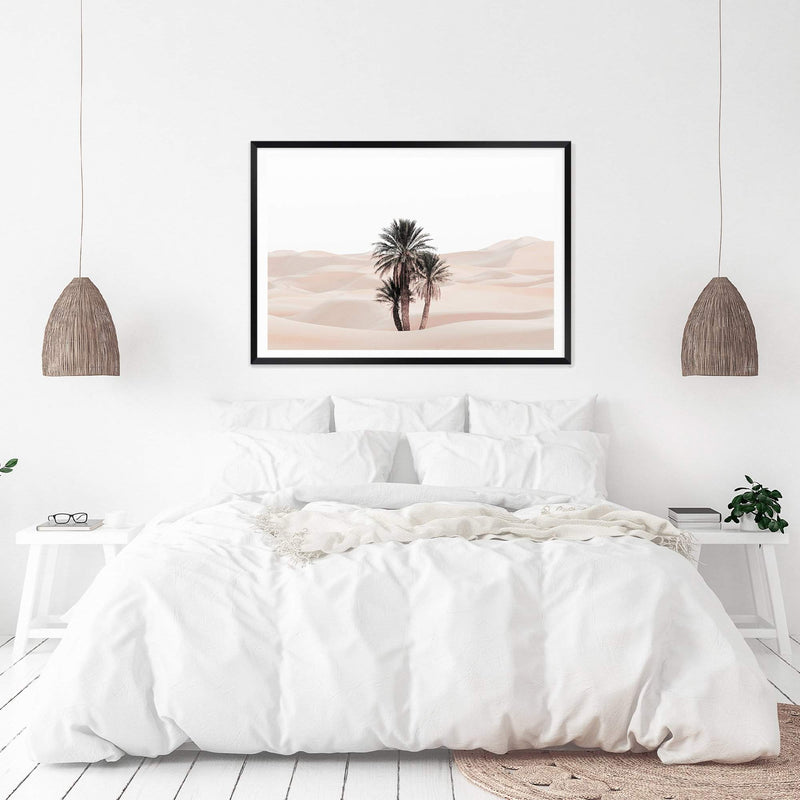 Palms In The Desert-The Paper Tree-boho,botanical,desert,desert palm,desert tree,landscape,moroccan,moroccan desert,morocco,muted tone,nature,neutral,premium art print,sand,sand dunes,wall art,Wall_Art,Wall_Art_Prints