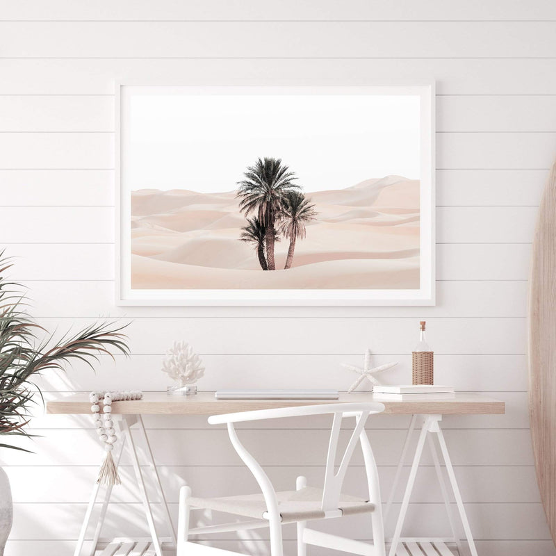 Palms In The Desert-The Paper Tree-boho,botanical,desert,desert palm,desert tree,landscape,moroccan,moroccan desert,morocco,muted tone,nature,neutral,premium art print,sand,sand dunes,wall art,Wall_Art,Wall_Art_Prints