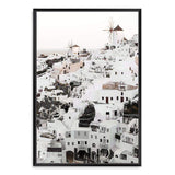 Oia Town In Santorini Greece-The Paper Tree-architecture,boho,buildings,city,europe,greece,greek,house,neutral,oia,portrait,premium art print,santorini,town,travel,villa,wall art,Wall_Art,Wall_Art_Prints,white