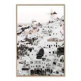 Oia Town In Santorini Greece-The Paper Tree-architecture,boho,buildings,city,europe,greece,greek,house,neutral,oia,portrait,premium art print,santorini,town,travel,villa,wall art,Wall_Art,Wall_Art_Prints,white