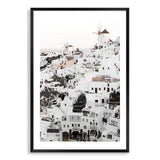 Oia Town In Santorini Greece-The Paper Tree-architecture,boho,buildings,city,europe,greece,greek,house,neutral,oia,portrait,premium art print,santorini,town,travel,villa,wall art,Wall_Art,Wall_Art_Prints,white