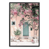 Greek Floral Villa-The Paper Tree-architecture,boho,botanical,building,door,fashion,floral,flower,geek villa,greece,greek,house,peach,pink,portrait,premium art print,villa,vines,wall art,Wall_Art,Wall_Art_Prints