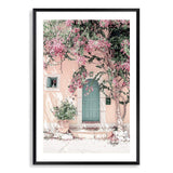 Greek Floral Villa-The Paper Tree-architecture,boho,botanical,building,door,fashion,floral,flower,geek villa,greece,greek,house,peach,pink,portrait,premium art print,villa,vines,wall art,Wall_Art,Wall_Art_Prints