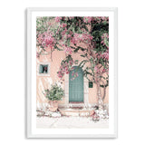 Greek Floral Villa-The Paper Tree-architecture,boho,botanical,building,door,fashion,floral,flower,geek villa,greece,greek,house,peach,pink,portrait,premium art print,villa,vines,wall art,Wall_Art,Wall_Art_Prints