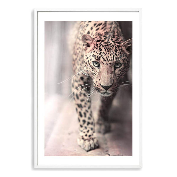 Leopard-The Paper Tree-animal,boho,cat,fashion,jungle,leopard,majestic,nature,neutral,peach,pink,portrait,premium art print,spots,TAN,wall art,Wall_Art,Wall_Art_Prints