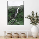 Waterfall On The River Skoga-The Paper Tree-botanical,destination,green,iceland,nature,portrait,premium art print,river,scenery,skoga,travel,wall art,Wall_Art,Wall_Art_Prints,water,waterfall