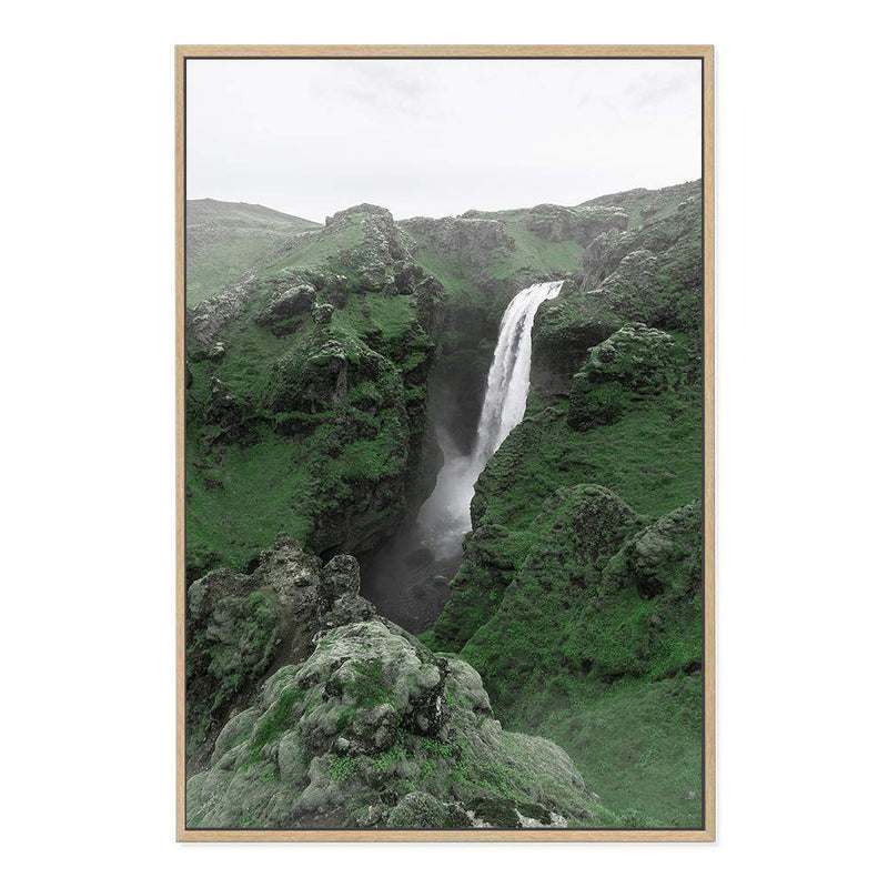 Waterfall On The River Skoga-The Paper Tree-botanical,destination,green,iceland,nature,portrait,premium art print,river,scenery,skoga,travel,wall art,Wall_Art,Wall_Art_Prints,water,waterfall