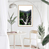 Voringsfossen Waterfall-The Paper Tree-botanical,green,hills,hordaland,lush,mabodalen,mist,mountains,nature,norway,Portrait,premium art print,river,stream,view,voringsfossen,voringsfossen waterfall,wall art,Wall_Art,Wall_Art_Prints,water,waterfall