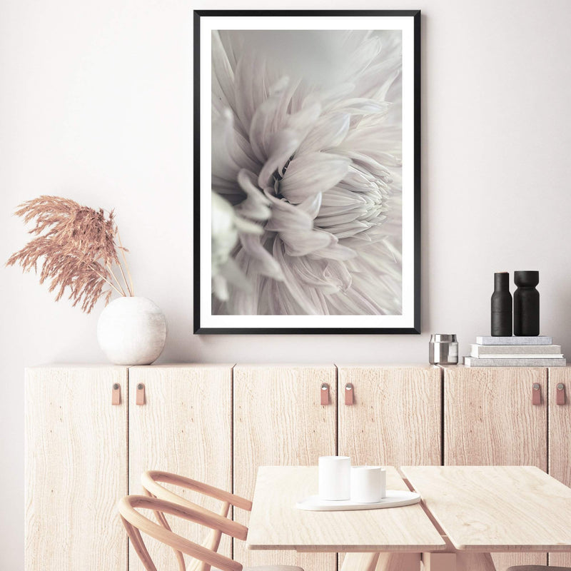 White Dahlia-The Paper Tree-black & white,BLACK AND WHITE,boho,DAHLIA,dahlia flower,feminine,floral,flower,flowers,hamptons,monochrome,neutral,painted,portrait,premium art print,wall art,Wall_Art,Wall_Art_Prints,white