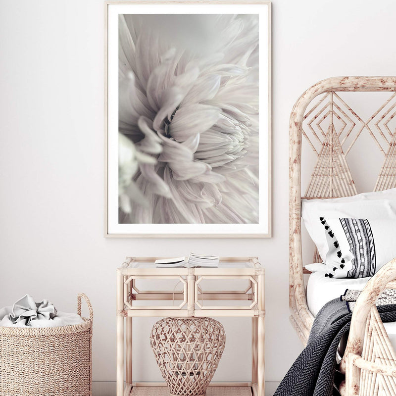 White Dahlia-The Paper Tree-black & white,BLACK AND WHITE,boho,DAHLIA,dahlia flower,feminine,floral,flower,flowers,hamptons,monochrome,neutral,painted,portrait,premium art print,wall art,Wall_Art,Wall_Art_Prints,white