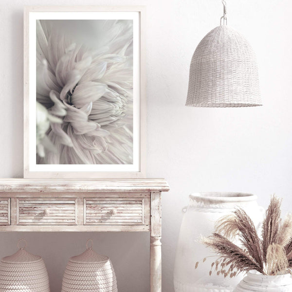 White Dahlia-The Paper Tree-black & white,BLACK AND WHITE,boho,DAHLIA,dahlia flower,feminine,floral,flower,flowers,hamptons,monochrome,neutral,painted,portrait,premium art print,wall art,Wall_Art,Wall_Art_Prints,white