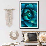 Teal Succulent-The Paper Tree-blue,botanical,cacti,cactus,colourful,portrait,premium art print,spider,succulent,teal,vibrant,wall art,Wall_Art,Wall_Art_Prints,web