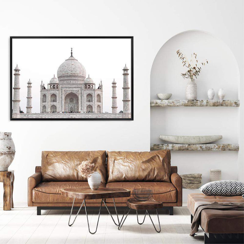 Taj Mahal-The Paper Tree-architectural,architecture,destination,india,landmark,landscape,neutral,peach,premium art print,taj mahal,towers,travel,wall art,Wall_Art,Wall_Art_Prints,white