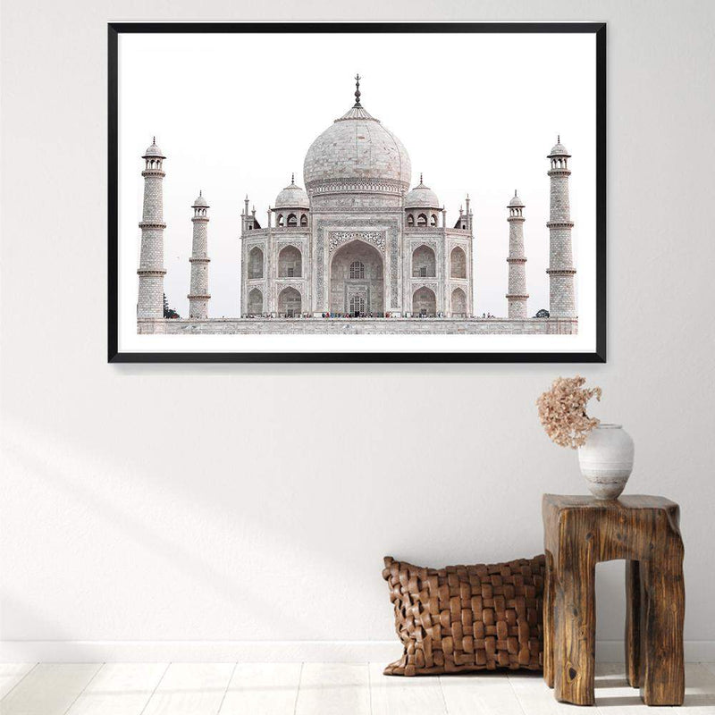 Taj Mahal-The Paper Tree-architectural,architecture,destination,india,landmark,landscape,neutral,peach,premium art print,taj mahal,towers,travel,wall art,Wall_Art,Wall_Art_Prints,white