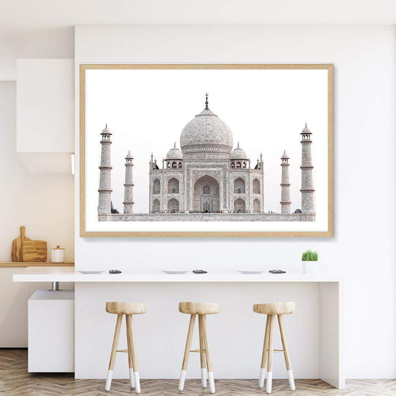 Taj Mahal-The Paper Tree-architectural,architecture,destination,india,landmark,landscape,neutral,peach,premium art print,taj mahal,towers,travel,wall art,Wall_Art,Wall_Art_Prints,white