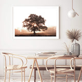 Tree In The Dawn Sunlight-The Paper Tree-beams,farm,landscape,mist,nature,orange,premium art print,sheep,sun,sun beam,sun ray,sun rays,sunlight,TAN,tree,trees,wall art,Wall_Art,Wall_Art_Prints