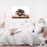 Tree In The Dawn Sunlight-The Paper Tree-beams,farm,landscape,mist,nature,orange,premium art print,sheep,sun,sun beam,sun ray,sun rays,sunlight,TAN,tree,trees,wall art,Wall_Art,Wall_Art_Prints