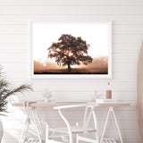 Tree In The Dawn Sunlight-The Paper Tree-beams,farm,landscape,mist,nature,orange,premium art print,sheep,sun,sun beam,sun ray,sun rays,sunlight,TAN,tree,trees,wall art,Wall_Art,Wall_Art_Prints