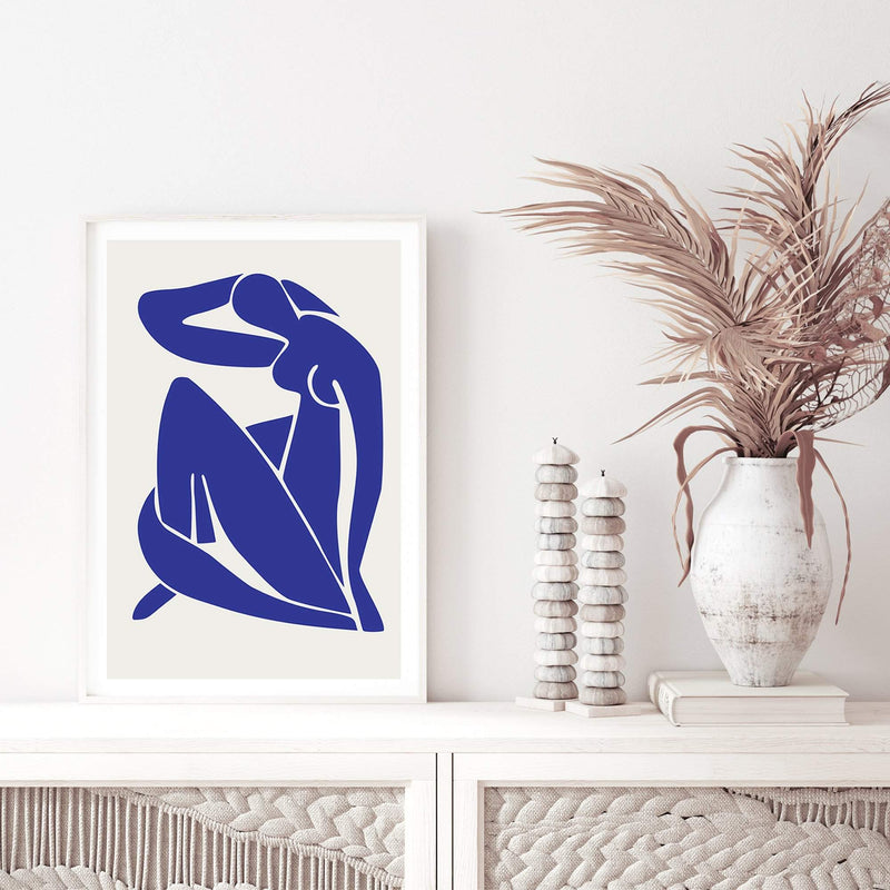 Blue Nudes-The Paper Tree-abstract,blue,blue nudes,hamptons,lady,Matisse,modern,nu bleu,portrait,premium art print,wall art,Wall_Art,Wall_Art_Prints