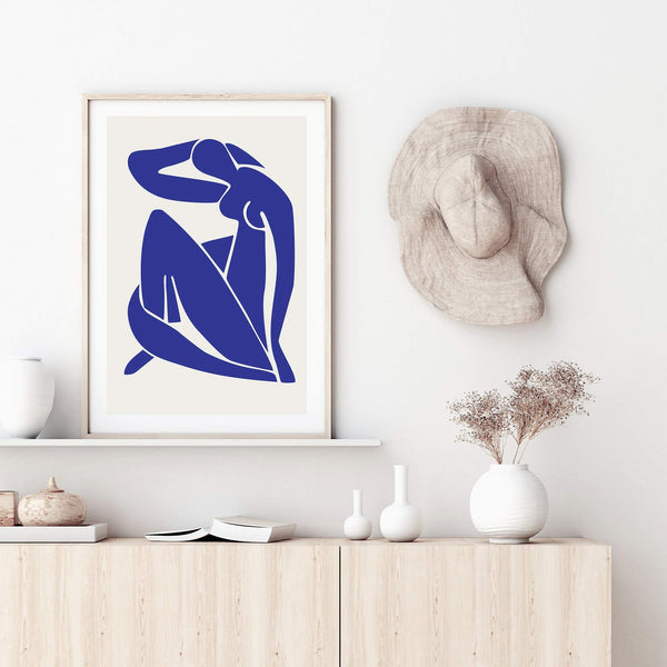 Blue Nudes-The Paper Tree-abstract,blue,blue nudes,hamptons,lady,Matisse,modern,nu bleu,portrait,premium art print,wall art,Wall_Art,Wall_Art_Prints