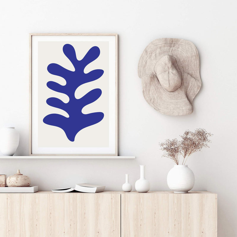 Blue Organic Shape-The Paper Tree-abstract,blue,hamptons,henri matisse,Matisse,modern,nu bleu,organic shape,portrait,premium art print,shape,wall art,Wall_Art,Wall_Art_Prints