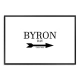 Byron Bay This Way-The Paper Tree-arrow,australia,black & white,black and white,boho,byron,byron bay,direction,directional,hamptons,landscape,monochrome,premium art print,text,typography,wall art,Wall_Art,Wall_Art_Prints