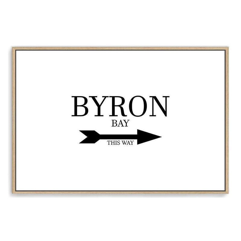 Byron Bay This Way-The Paper Tree-arrow,australia,black & white,black and white,boho,byron,byron bay,direction,directional,hamptons,landscape,monochrome,premium art print,text,typography,wall art,Wall_Art,Wall_Art_Prints