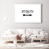 Byron Bay This Way-The Paper Tree-arrow,australia,black & white,black and white,boho,byron,byron bay,direction,directional,hamptons,landscape,monochrome,premium art print,text,typography,wall art,Wall_Art,Wall_Art_Prints