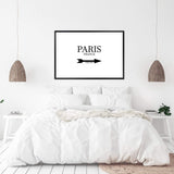 Paris This Way-The Paper Tree-arrow,black & white,black and white,direction,directional,FASHION,france,french,landscape,monochrome,neutral,paris,parisian,premium art print,text,typography,wall art,Wall_Art,Wall_Art_Prints