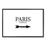 Paris This Way-The Paper Tree-arrow,black & white,black and white,direction,directional,FASHION,france,french,landscape,monochrome,neutral,paris,parisian,premium art print,text,typography,wall art,Wall_Art,Wall_Art_Prints