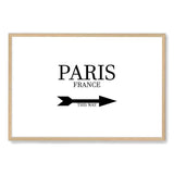 Paris This Way-The Paper Tree-arrow,black & white,black and white,direction,directional,FASHION,france,french,landscape,monochrome,neutral,paris,parisian,premium art print,text,typography,wall art,Wall_Art,Wall_Art_Prints