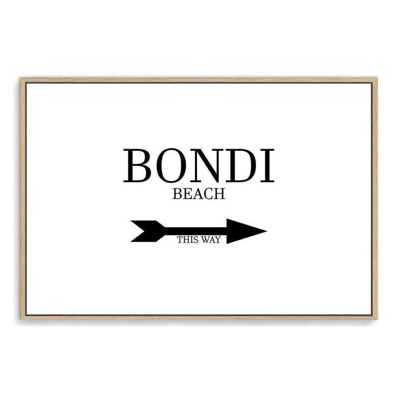 Bondi This Way-The Paper Tree-arrow,australia,black & white,black and white,boho,bondi,bondi beach,direction,directional,hamptons,landscape,monochrome,premium art print,text,typography,wall art,Wall_Art,Wall_Art_Prints