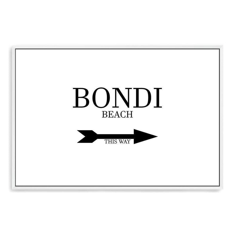 Bondi This Way-The Paper Tree-arrow,australia,black & white,black and white,boho,bondi,bondi beach,direction,directional,hamptons,landscape,monochrome,premium art print,text,typography,wall art,Wall_Art,Wall_Art_Prints